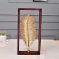 Modern Golden Plam Leaf in Wooden Frame