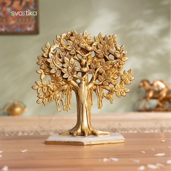 ARTVARKO Brass Kalpavriksha Tree Wall Hanging